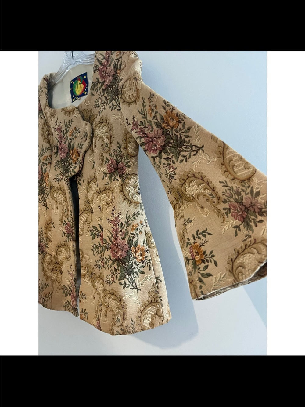 Vintage-Style Floral Beige Jacket from The Beatles Apple Boutique in London 1967